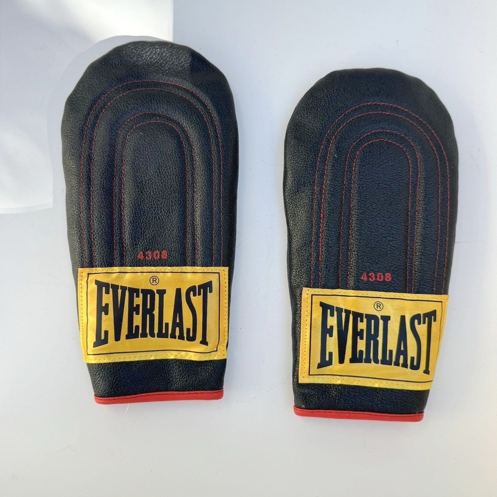 VTG Everlast Boxing Gloves NIP 4308 Leather Weighted Training Speed Bag Black